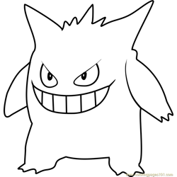 Gengar coloring pages for kids