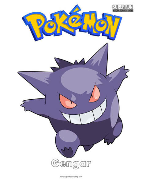 Pokãmon gengar coloring page