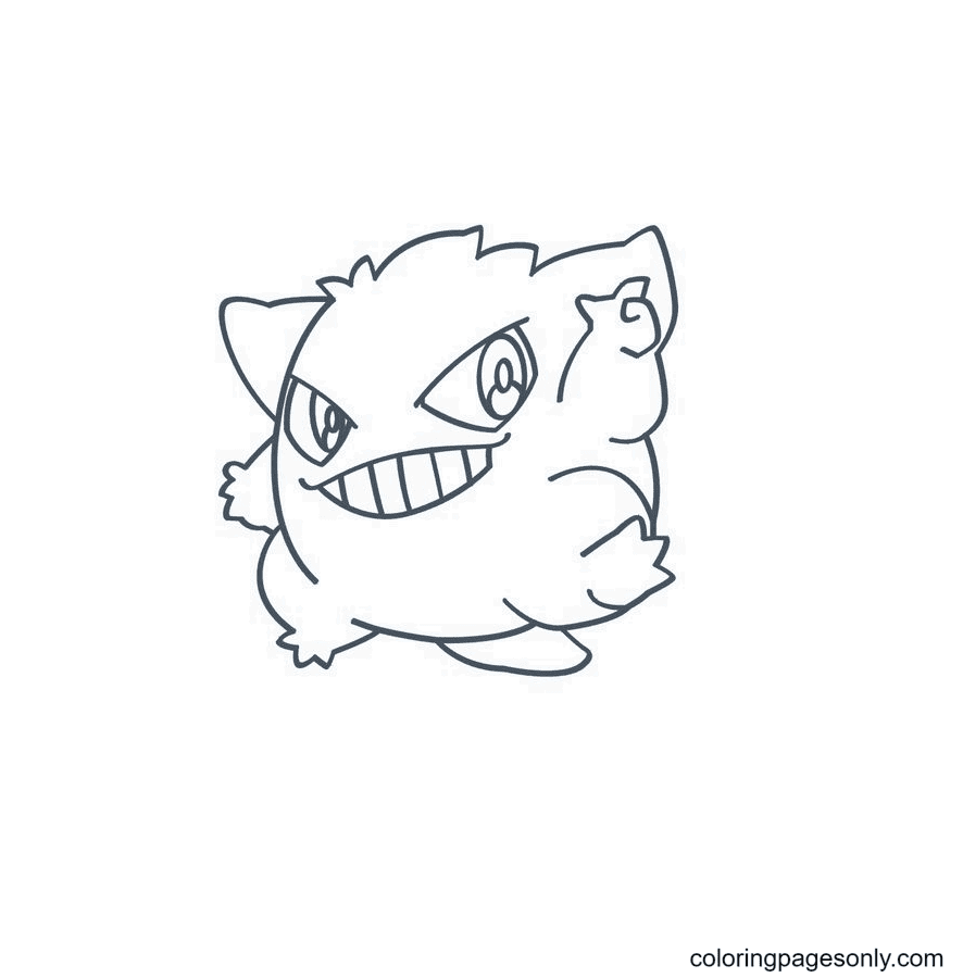 Gengar coloring pages printable for free download