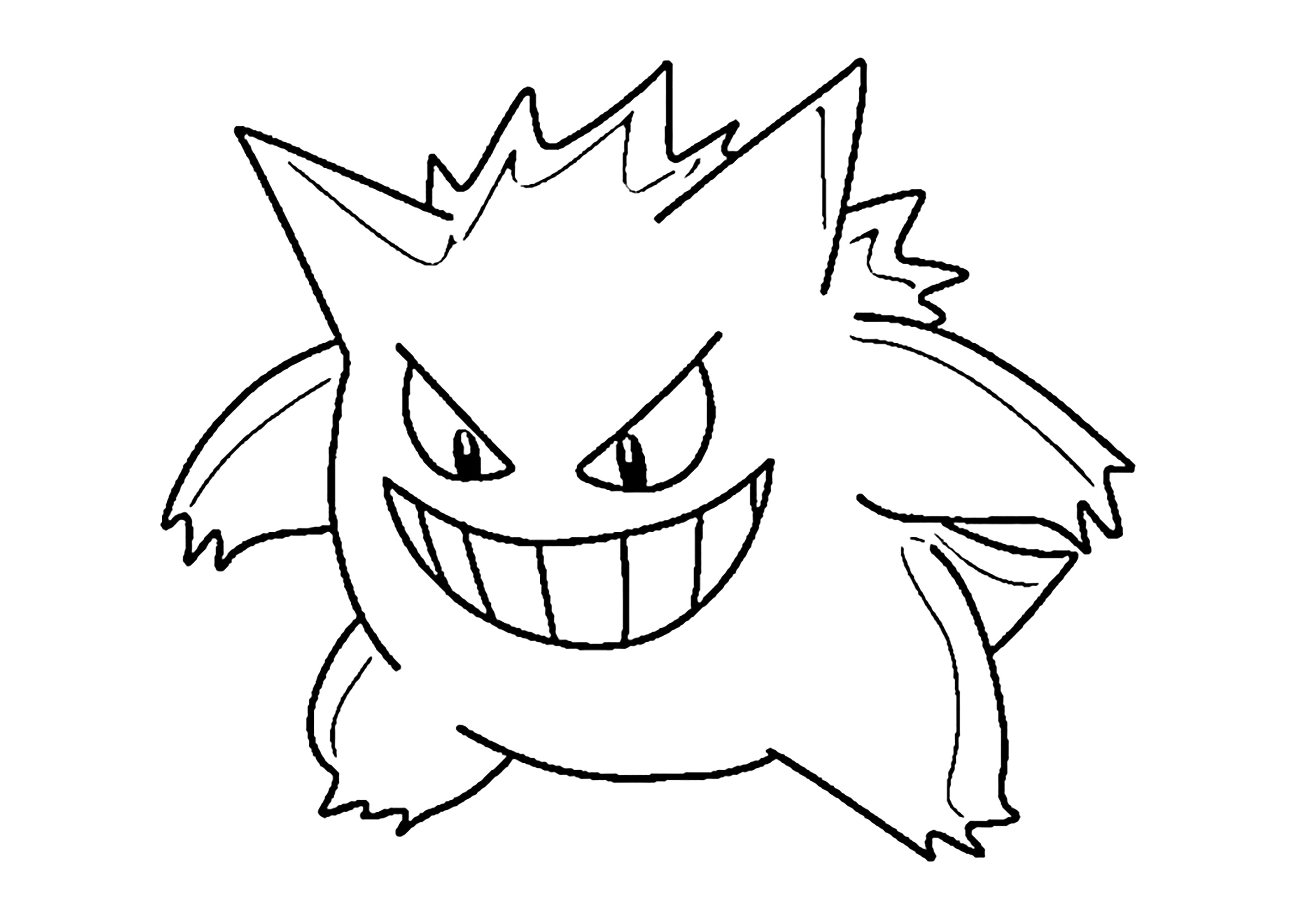 Gengar coloring page to print and color