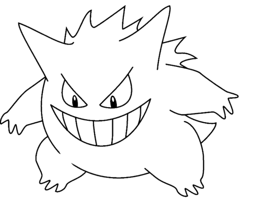 Pokemon gengar coloring page