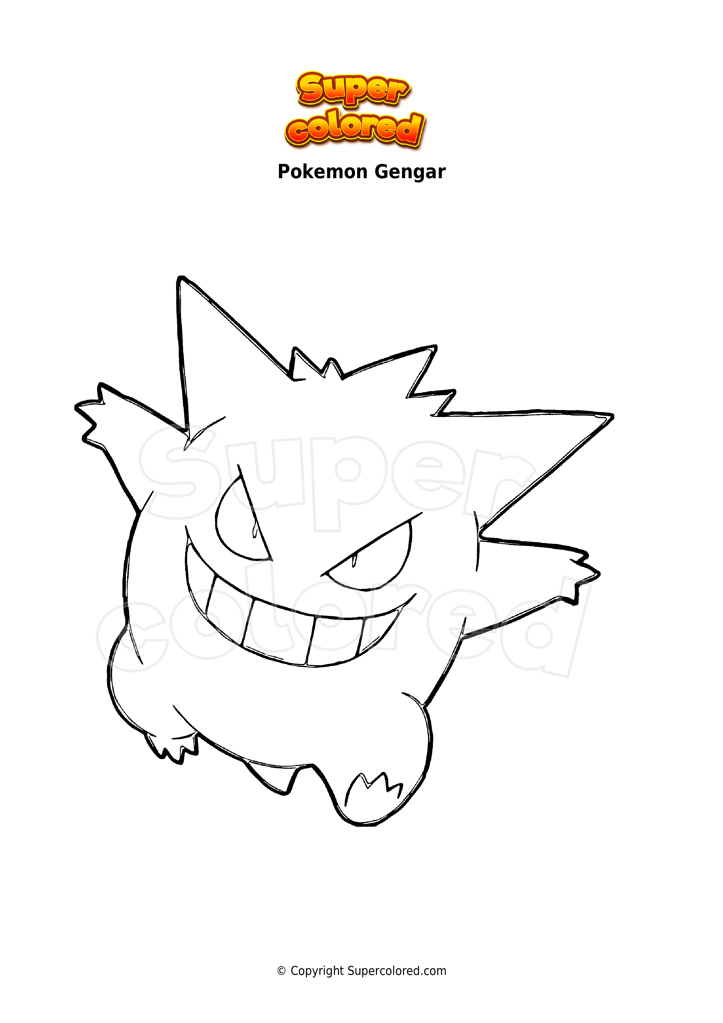 Coloring page pokemon gengar