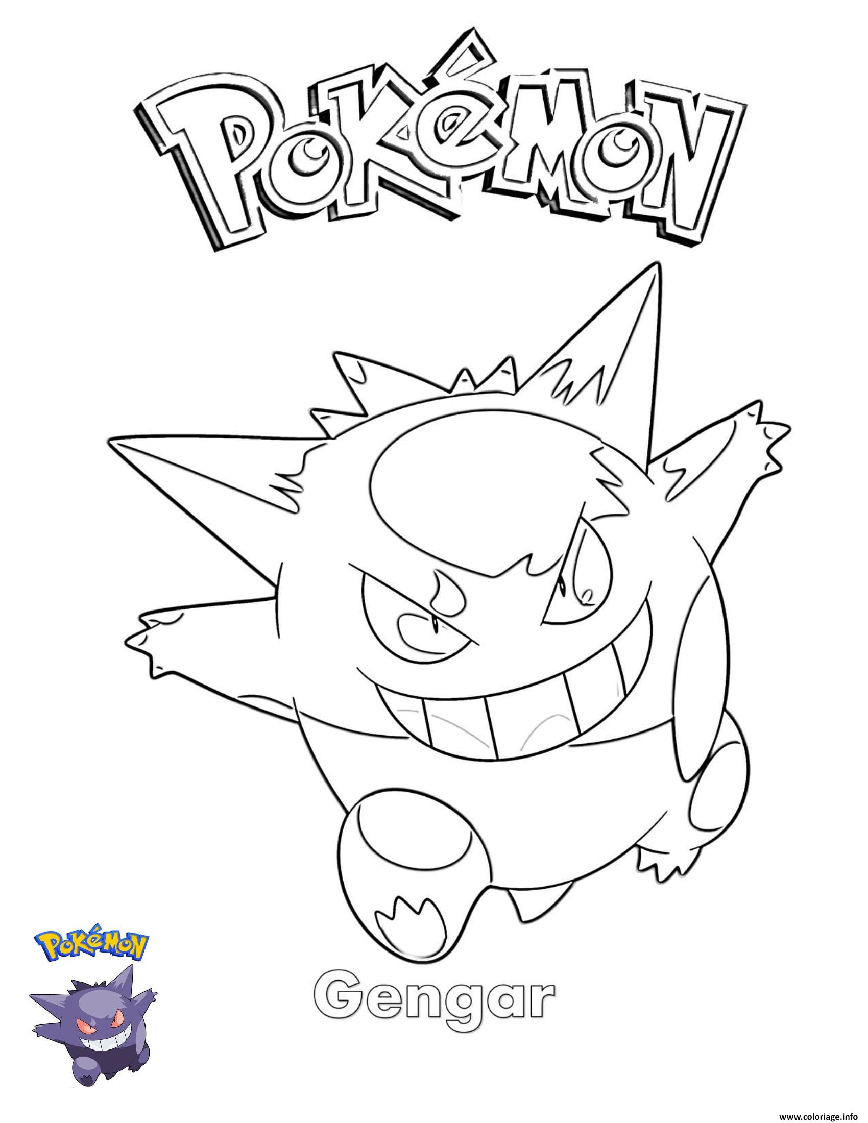 Gengar pokemon dessin pokemon ã imprimer