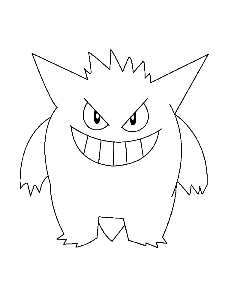 Gengar easy coloring page