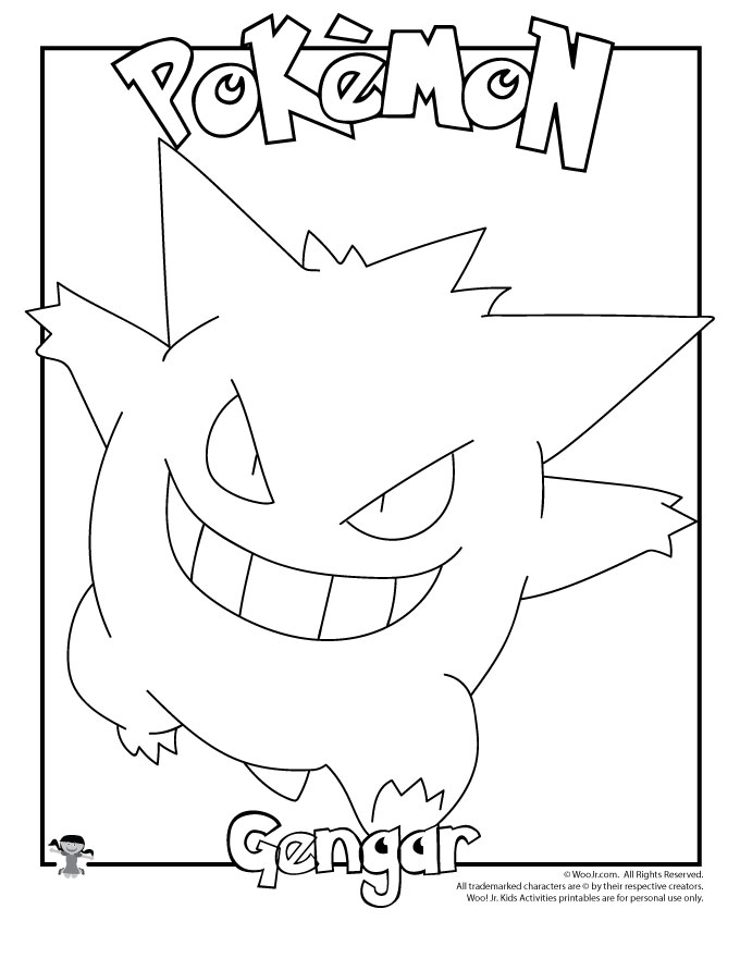Pokemon gengar coloring page