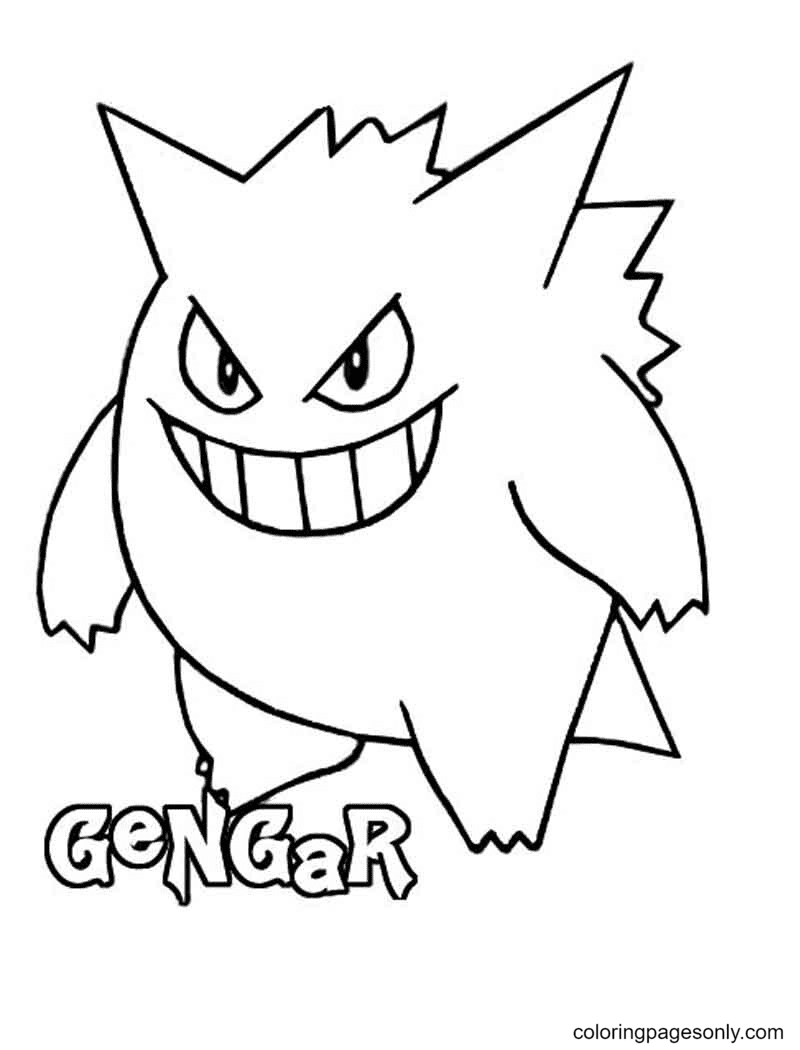 Gengar coloring pages printable for free download