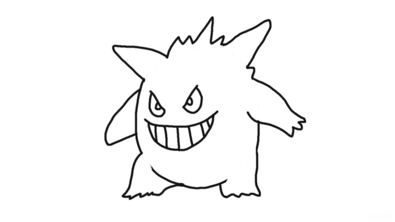 Cara menggambar gengar pokemon