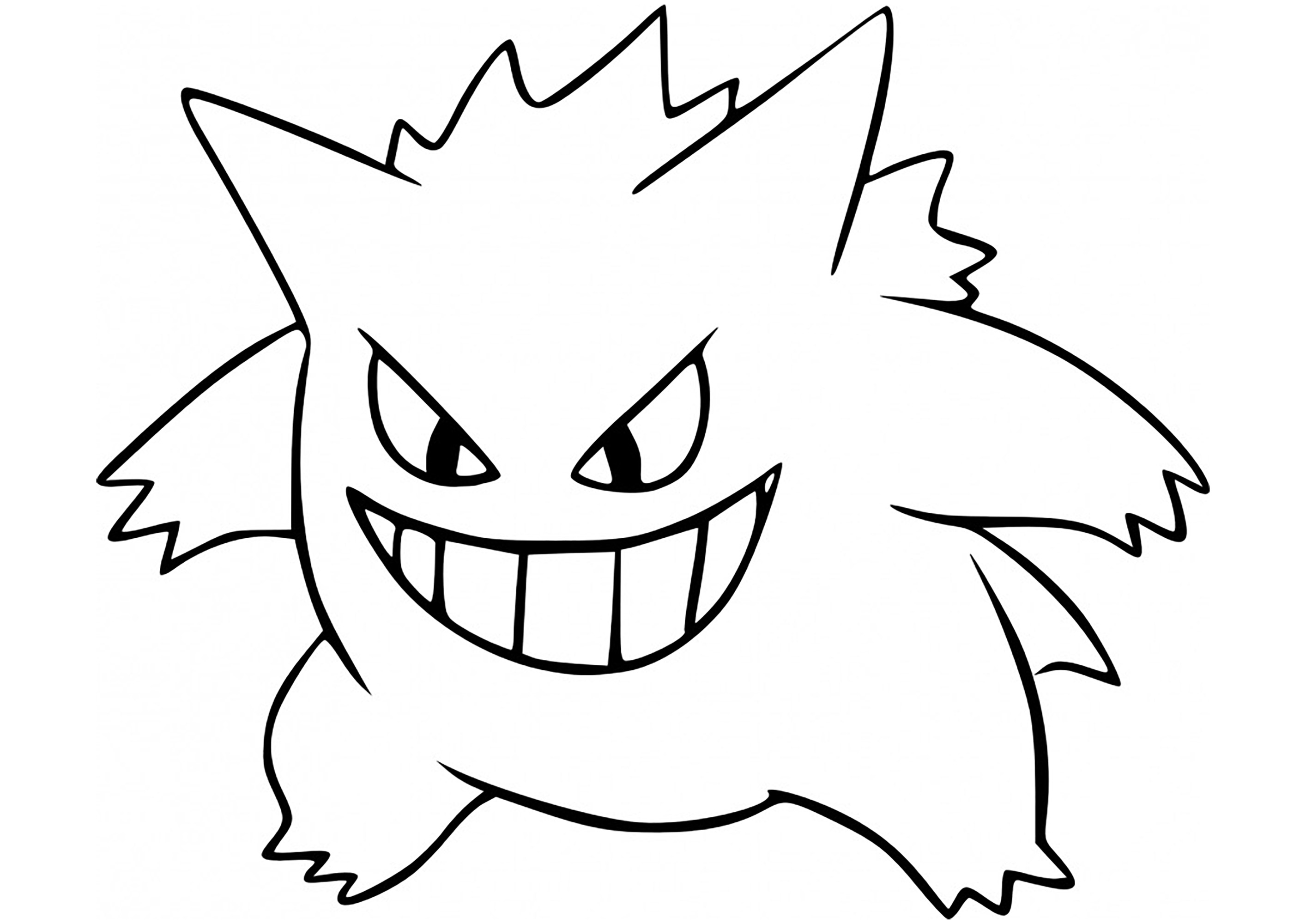 Gengar easy coloring page