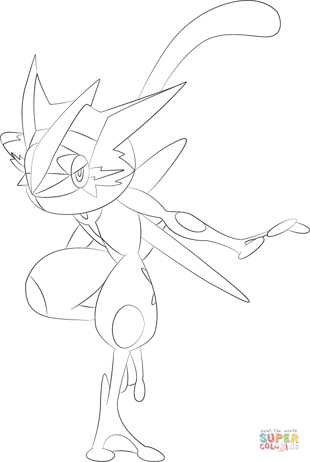 Ashs greninja coloring page free printable coloring pages