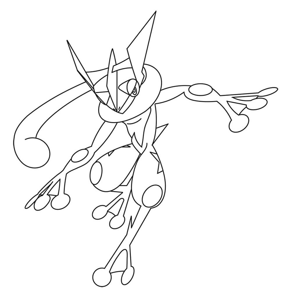 Greninja pokemon coloring page