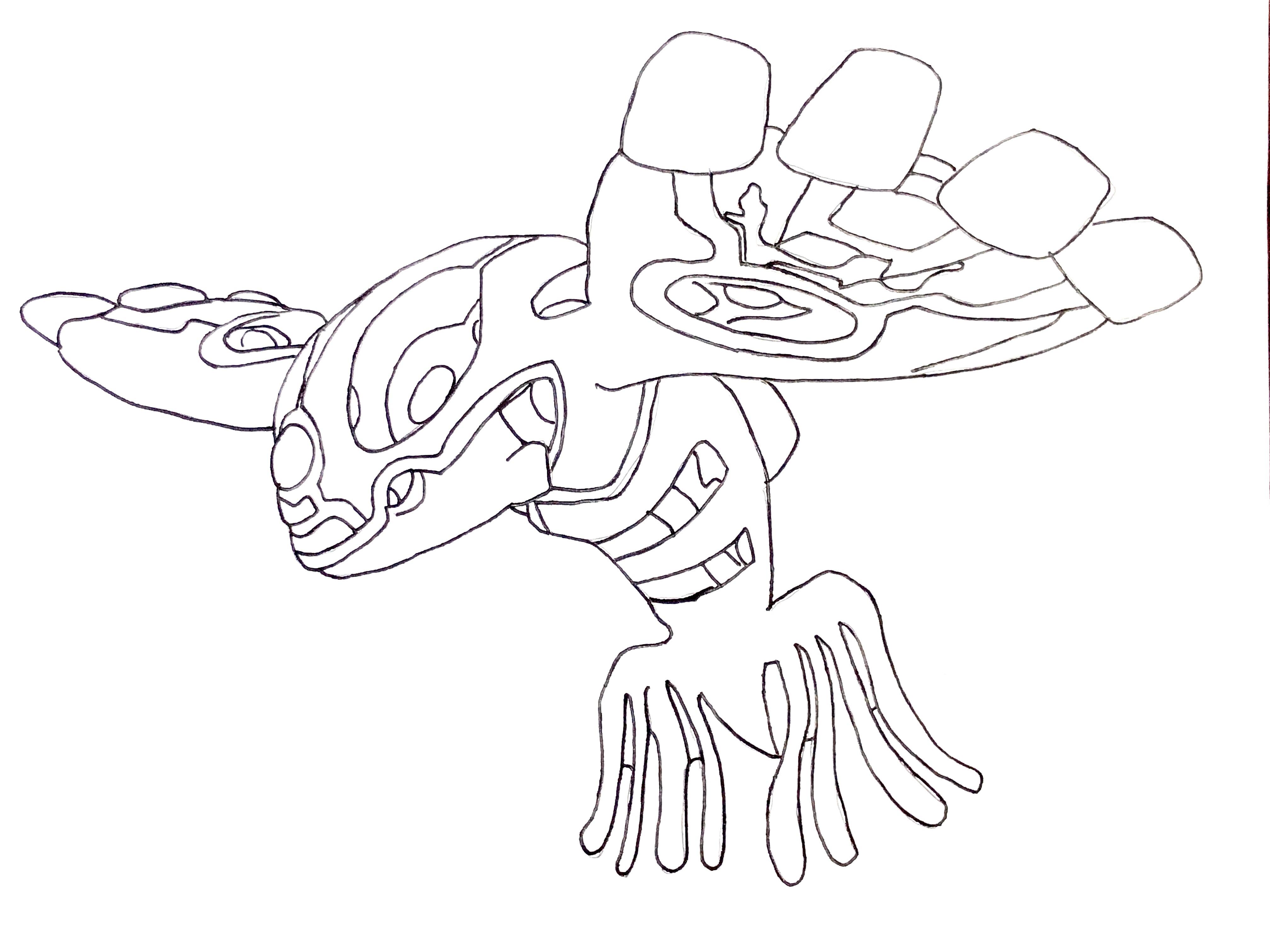 Black and white kyogre drawing rpokemon