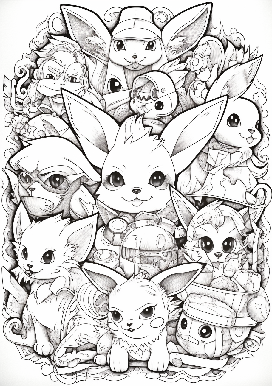 Pikachu and friends group picture