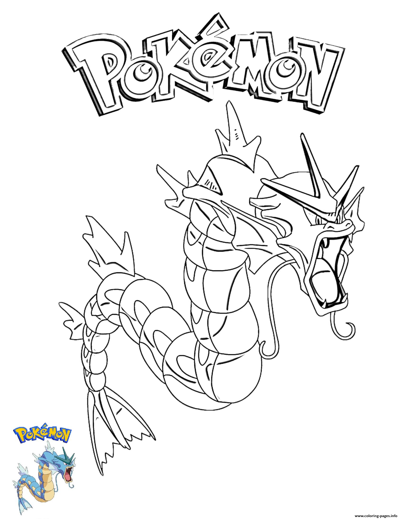 Gyarados pokemon coloring page printable