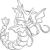 Mega gyarados pokemon coloring page free printable coloring pages