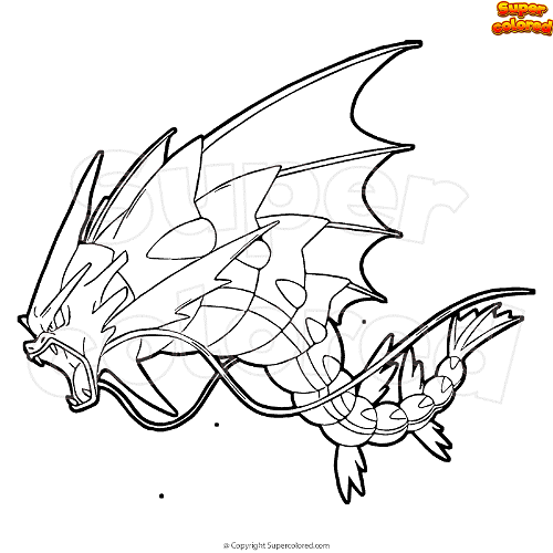 Coloring page pokemon mega gyarados