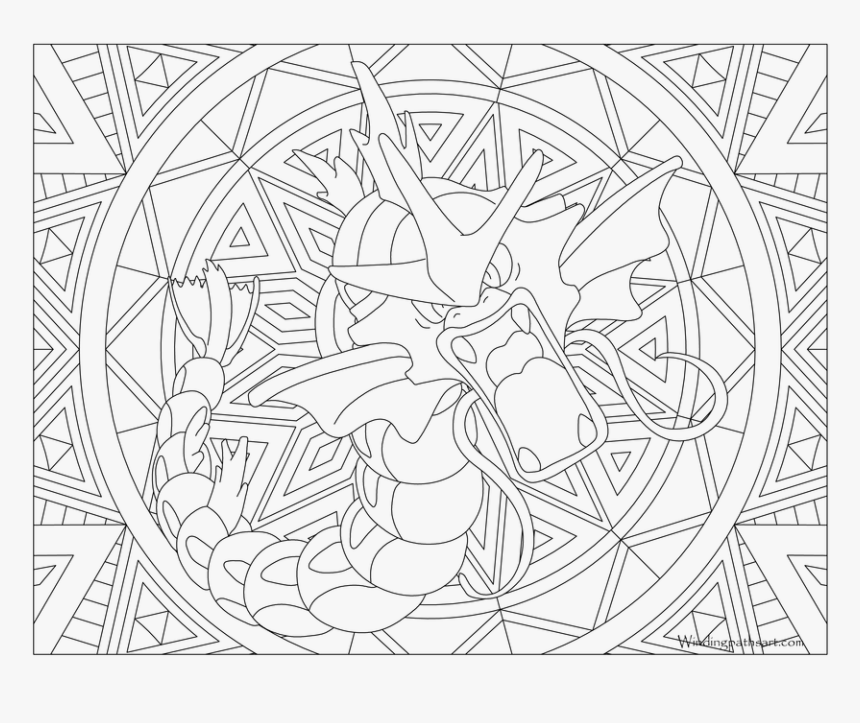 Pokemon coloring pages gyarados hd png download transparent png image