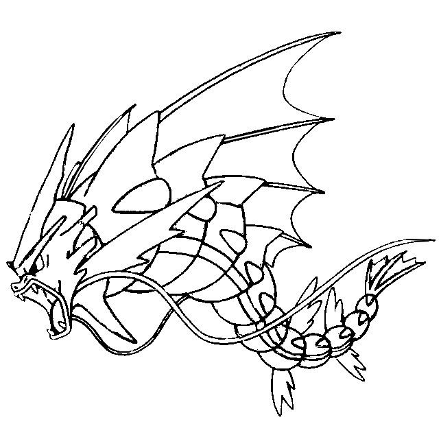 Pokemon coloring pages mega gyarados