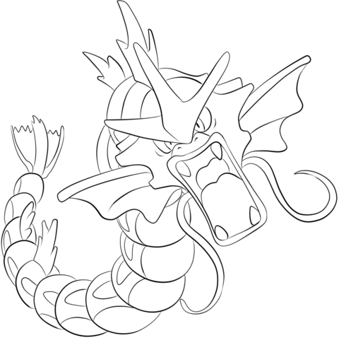 Gyarados coloring page free printable coloring pages