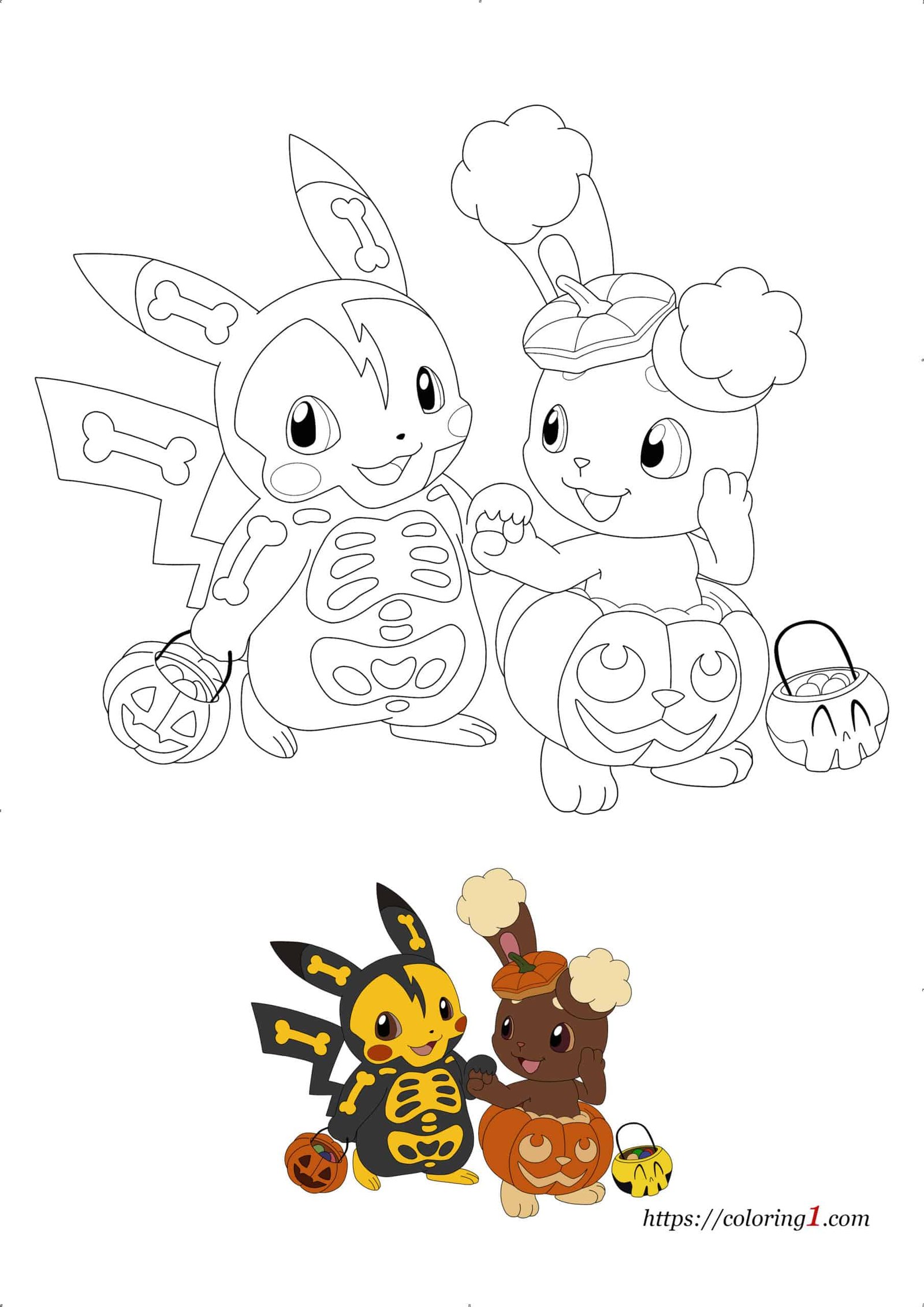 Pokemon halloween coloring pages