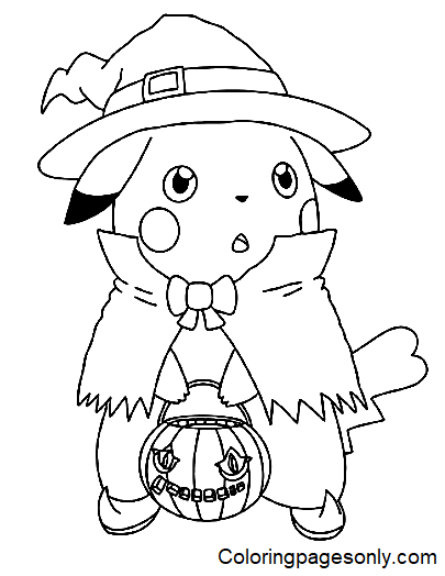 Umbreon pokemon halloween coloring page