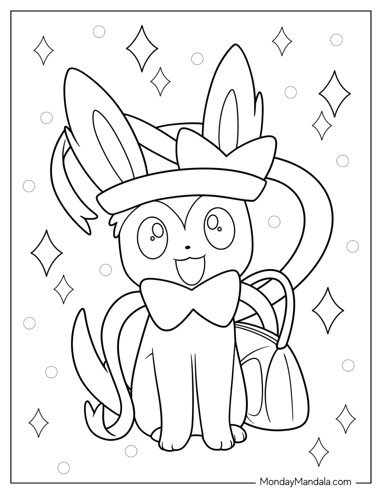 Sylveon coloring pages free pdf printables