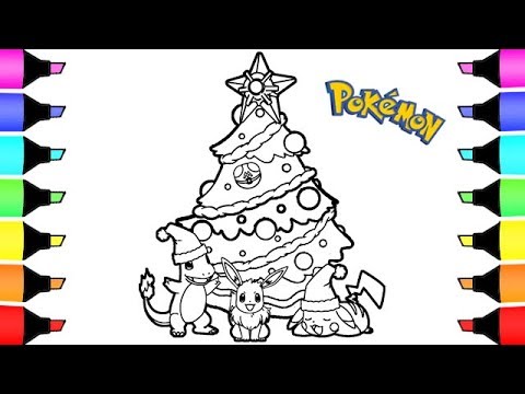 Pokeon christas coloring pages colouring for kids