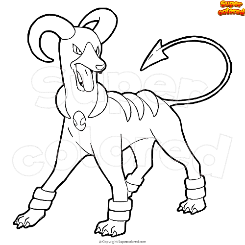 Coloring page pokemon houndoom