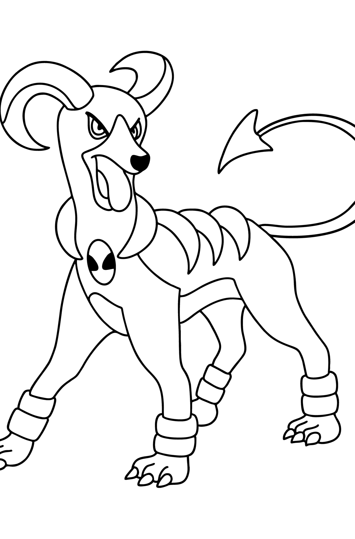 Colouring page pokãmon x and y houndoom â online and print for free