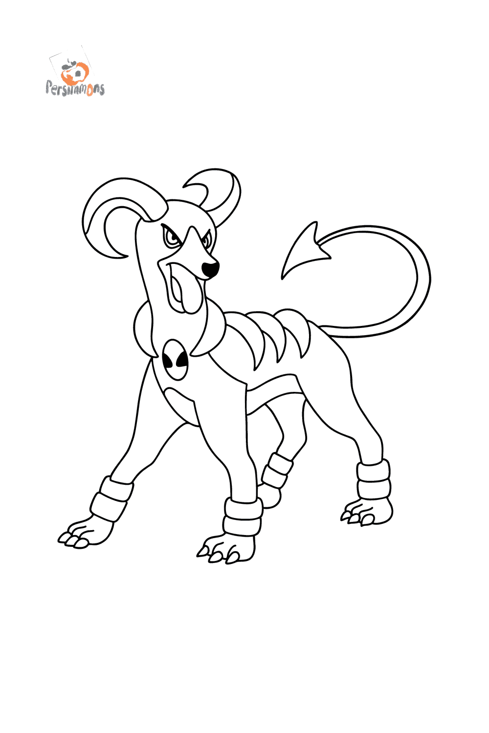 Colouring page pokãmon x and y houndoom â online and print for free