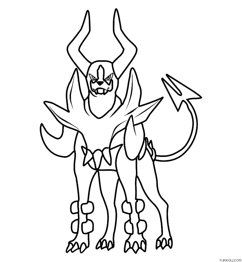 Pokemon mega houndoom easy coloring page