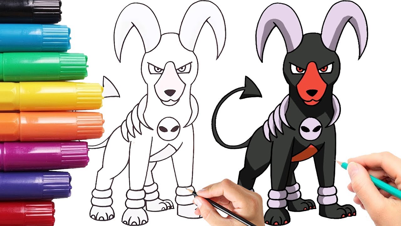 How to draw pokeon houndoo step by step