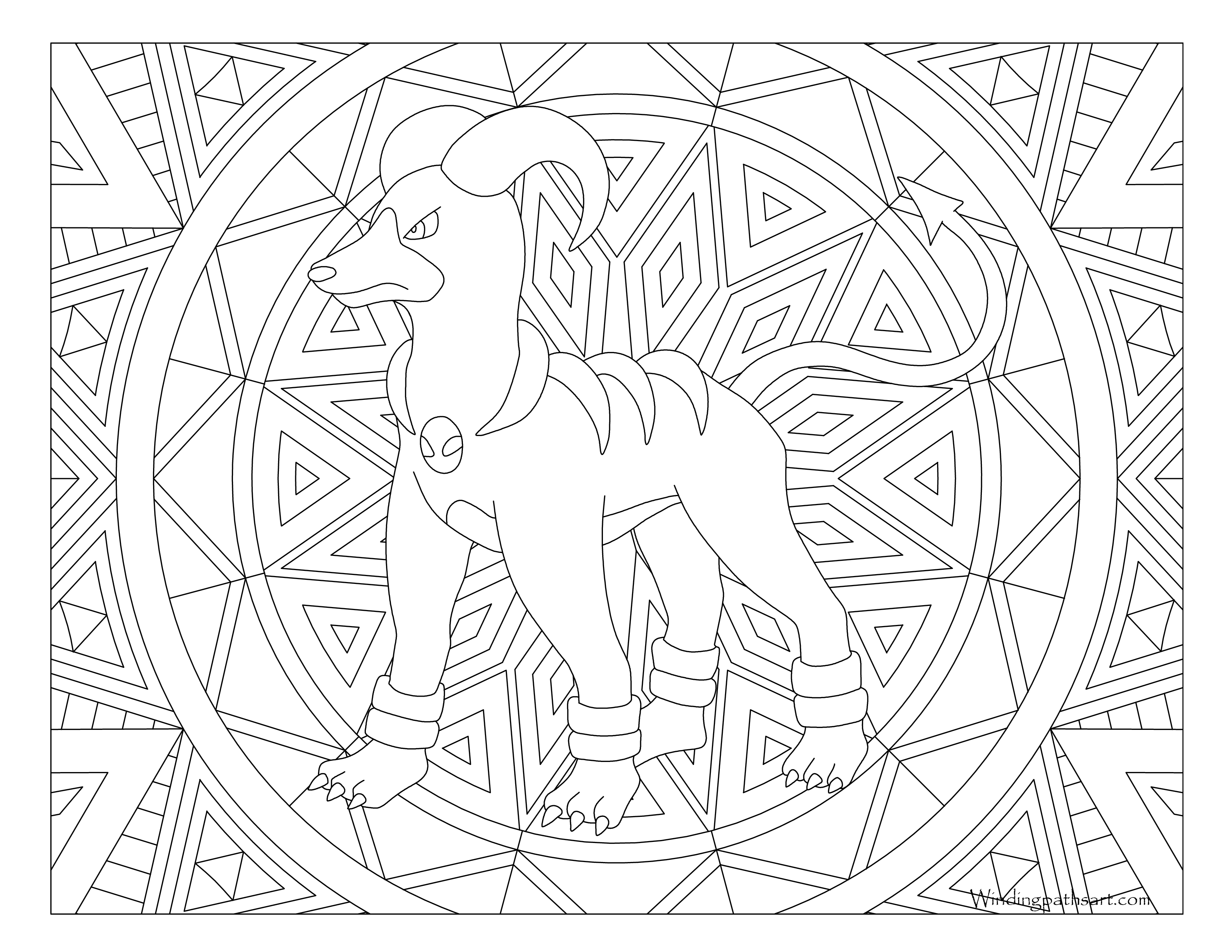 Houndoom pokemon coloring page