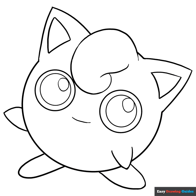Jigglypuff coloring page easy drawing guides