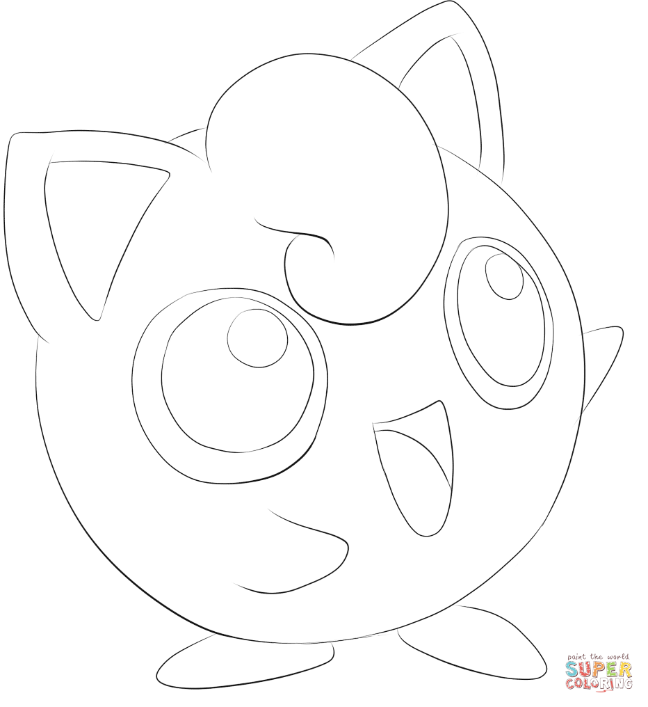 Jigglypuff coloring page free printable coloring pages