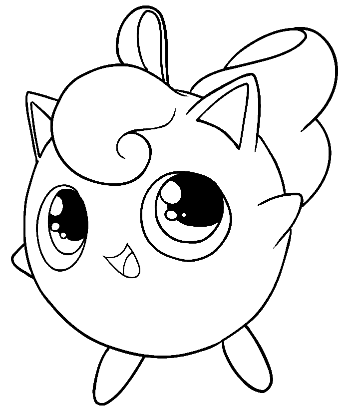 Pokemon jigglypuff for kids coloring page