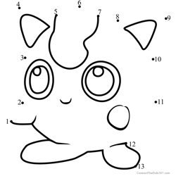 Pokemon jigglypuff connect the dots printable worksheets