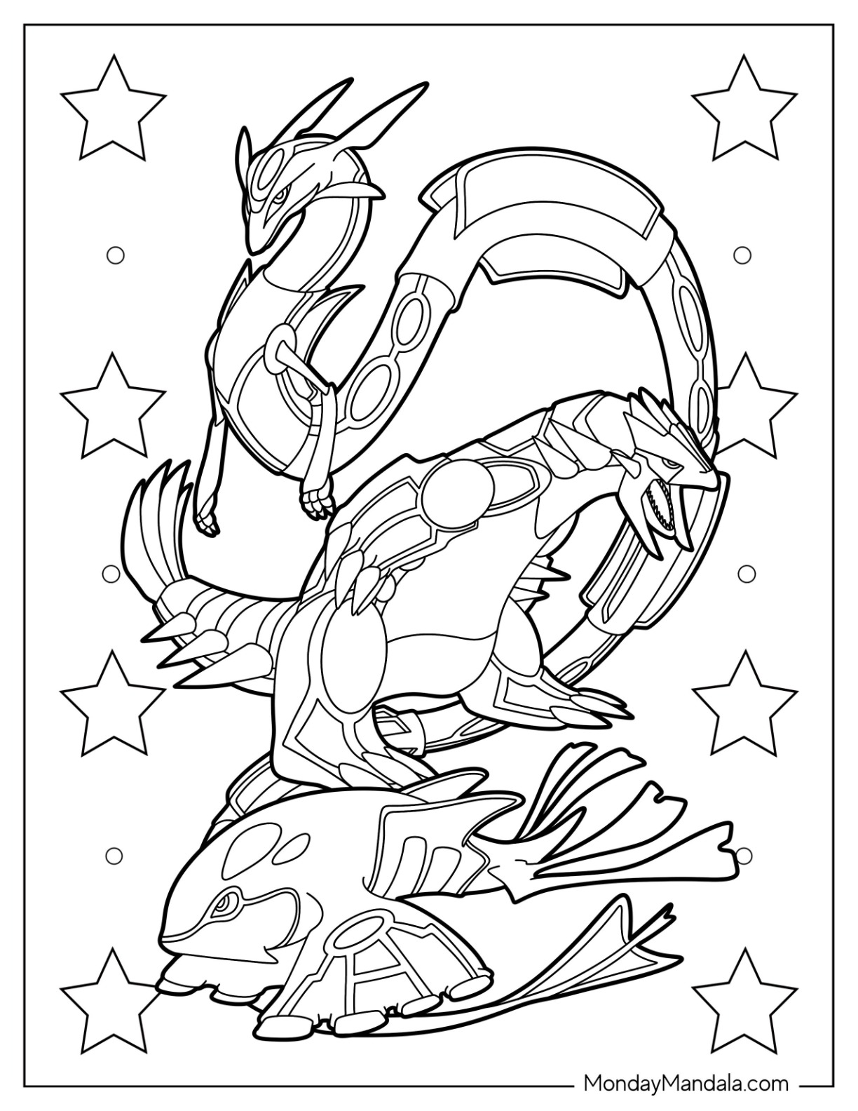 Rayquaza coloring pages free pdf printables