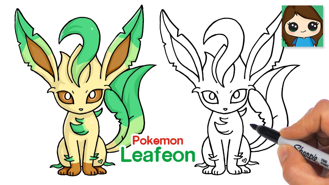 How to draw pokemon leafeon easy