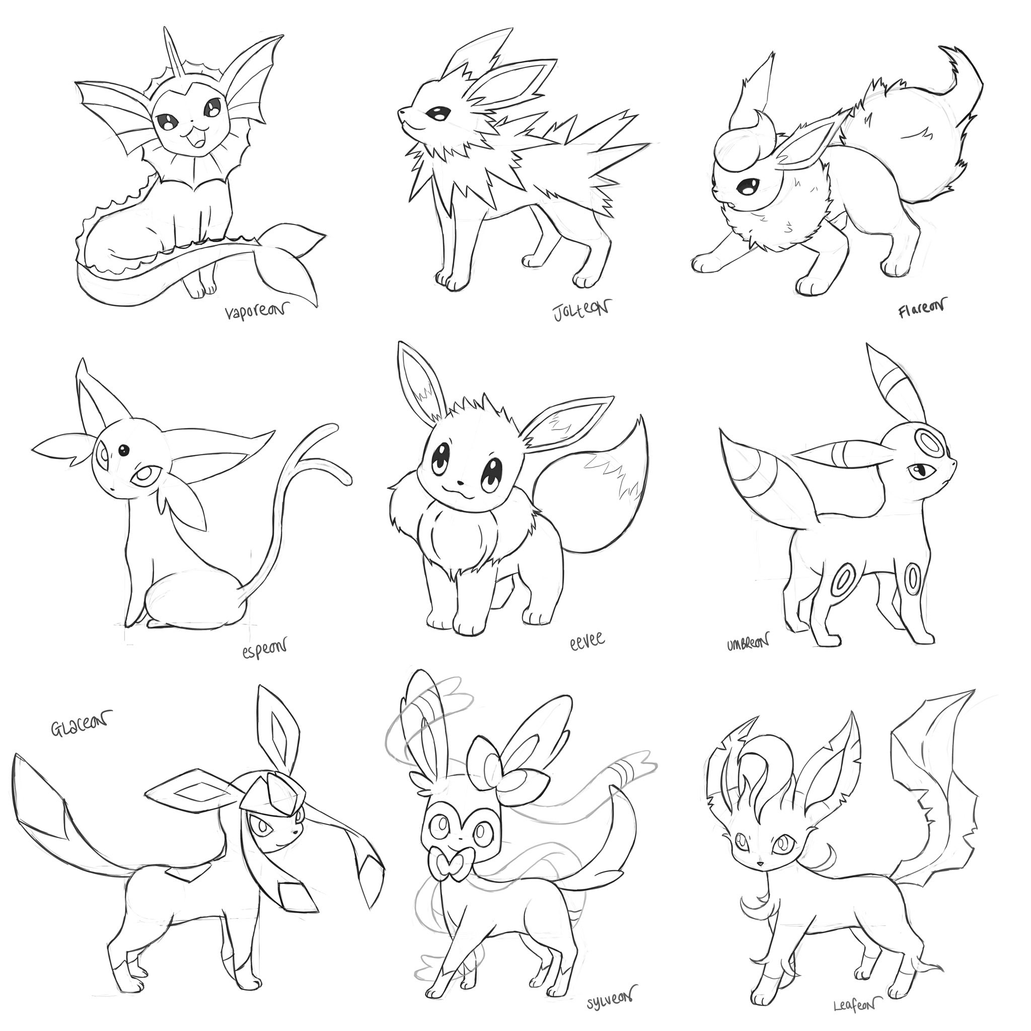 X äç turnip starfishïãeevee and eevolutions i have made a part tutorial on how to draw these on our youtube first one is here and the rest follow on httpstcodyhweeu eevee