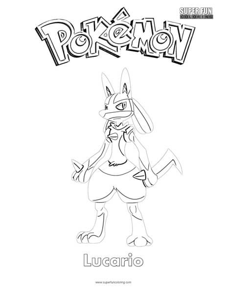 Pokãmon lucario coloring page