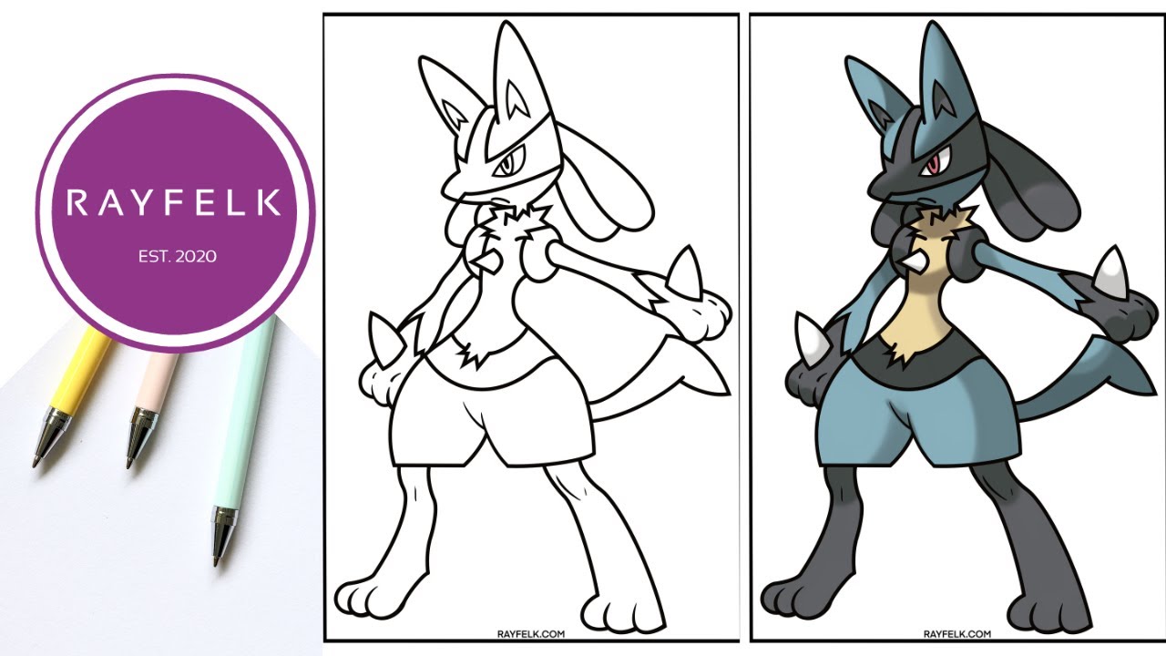 Lucario coloring pages rayfelk printable coloring pages pokemon coloring page