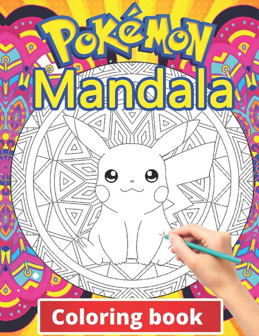 Pokemon mandala coloring book illustrations wonderful jumbo pokemon coloring book for kids ages