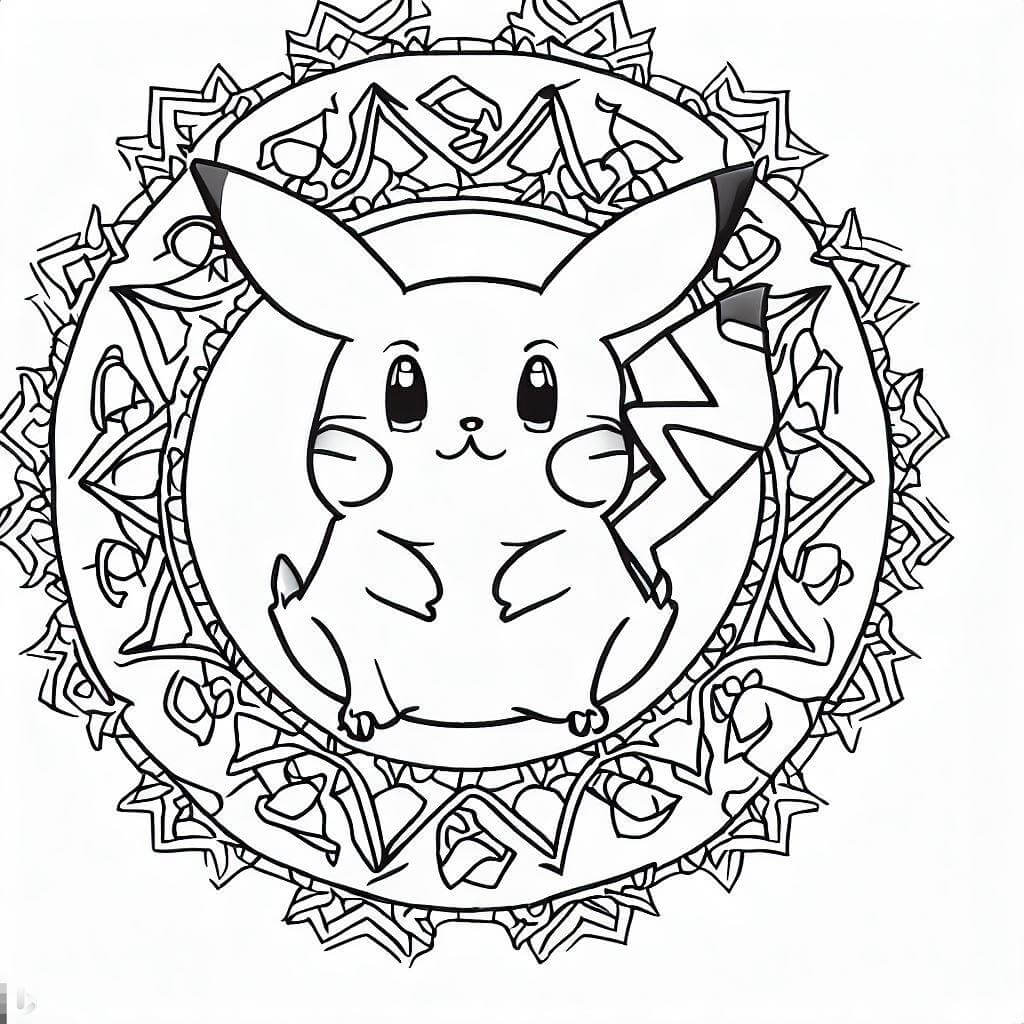 Pikachu mandala coloring pages