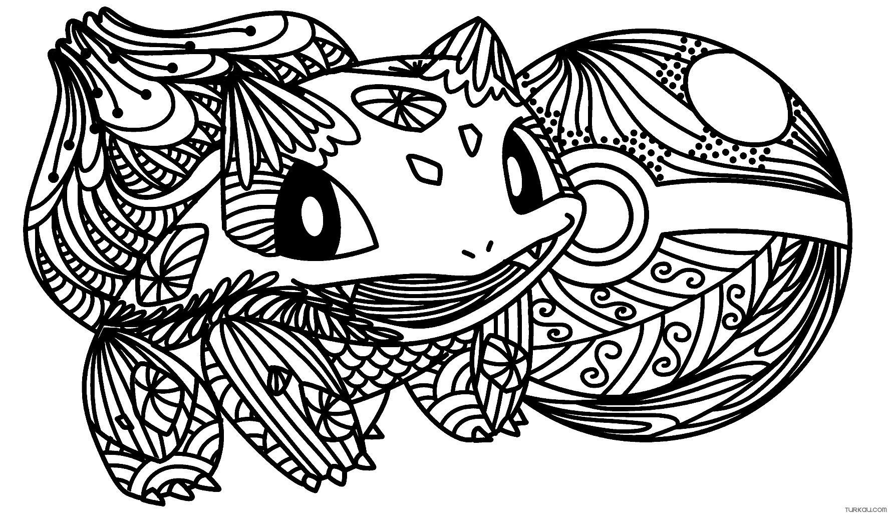 Bulbasaur pokemon pokeball mandala coloring pages