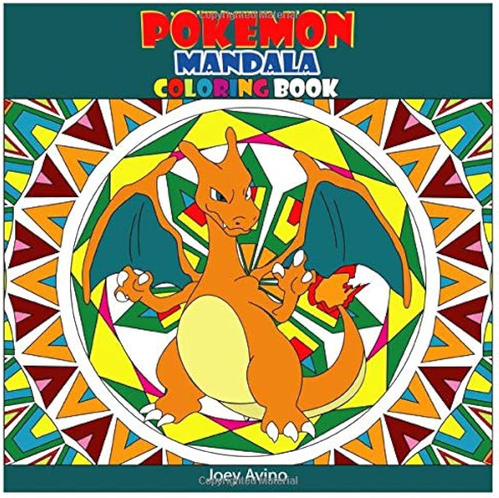 Pokemon mandala coloring book pokemon stress relief coloring pages for both adults and kids by