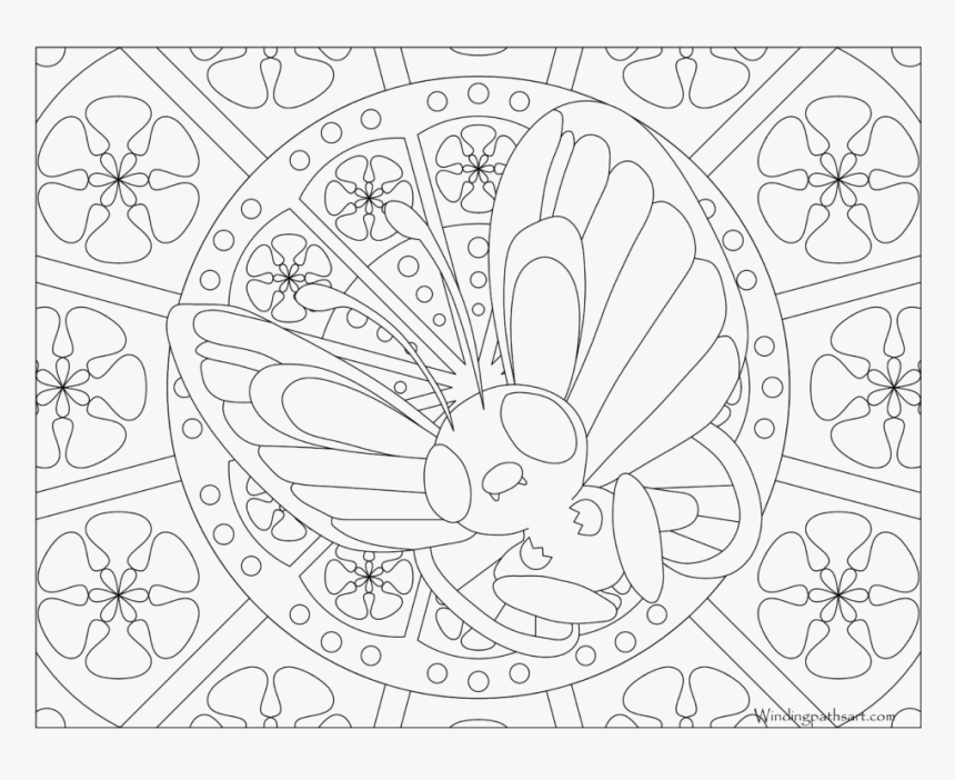 Adult pokemon coloring page butterfree