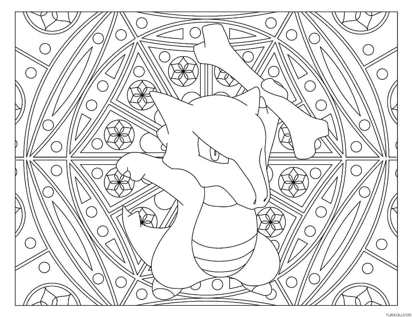 Cubone mandala pokemon coloring page