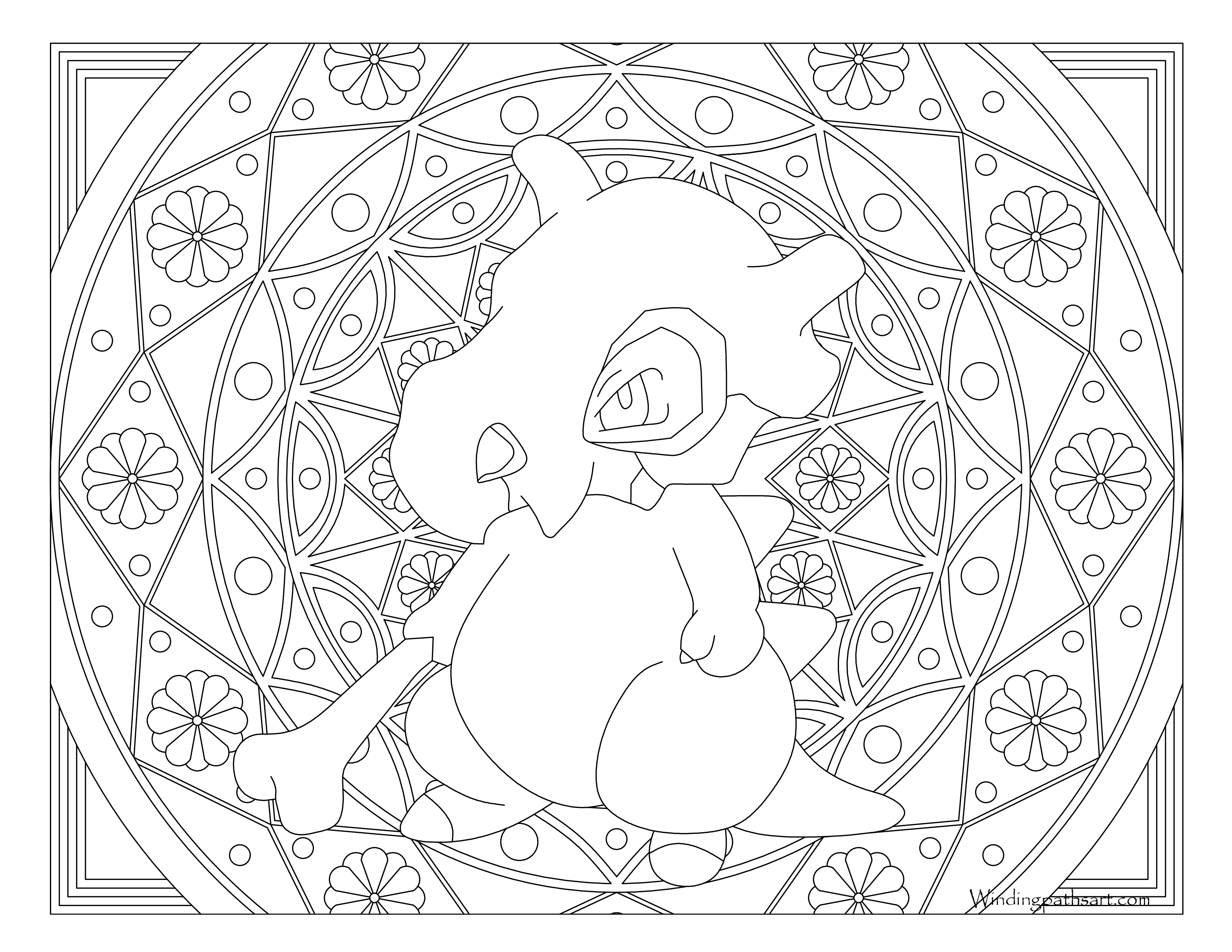 Cubone pokemon coloring page