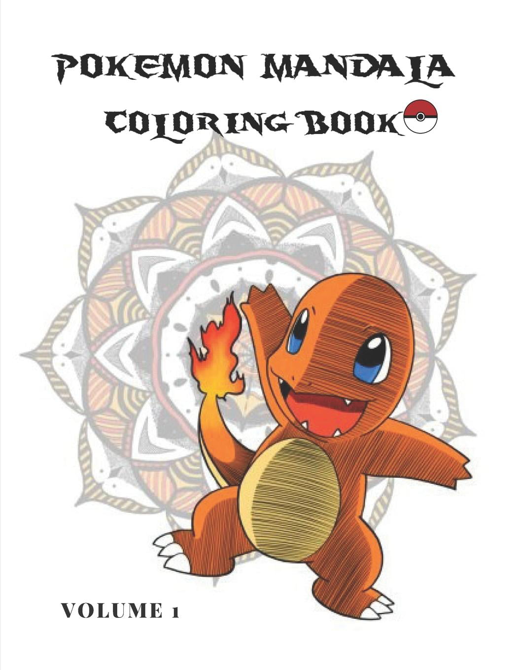 Pokemona pokemon mandala coloring book volume for youth and adults white background practice for stress relief relaxation iamges pages series paperback