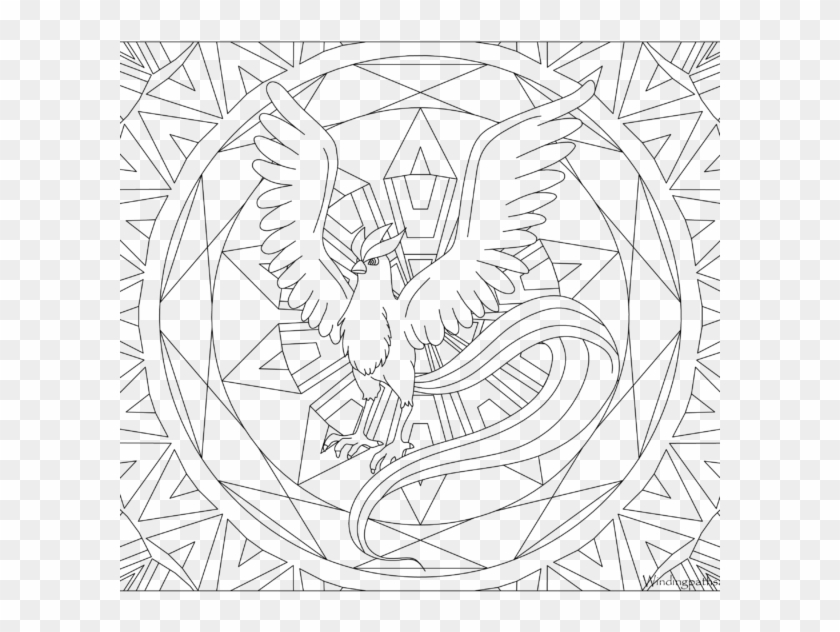 Adult pokemon coloring page articuno